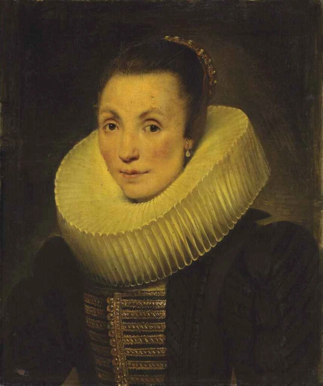 Portrait of a woman, before conservation in 2014.